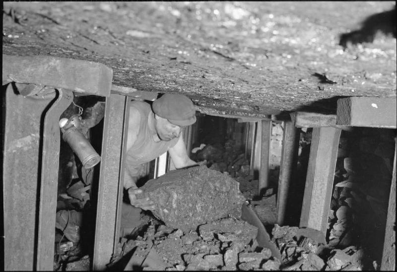British coal miners at a Midlands colliery in 1944