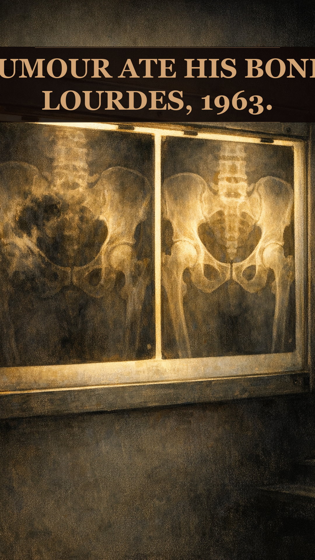 An Italian Soldier Had A Sarcoma That Ate His Hip Bone. He Was Bathed At Lourdes In 1963. The Bone Regrew.